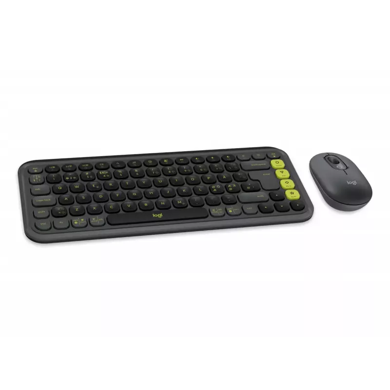 Zestaw klawiatura i mysz Logitech POP Icon QZERTY Bluetooth Mini grafitowo-zielony