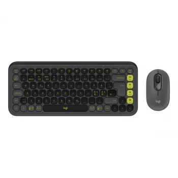Zestaw klawiatura i mysz Logitech POP Icon QZERTY Bluetooth Mini grafitowo-zielony