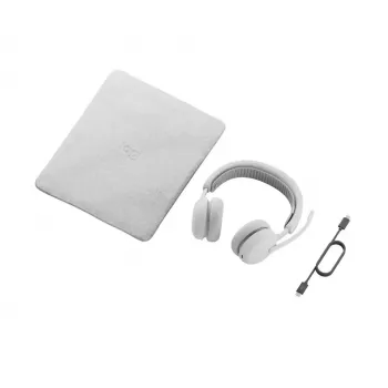 Zestaw słuchawkowy Logitech Zone Wireless 2 ES — Przewodowy i bezprzewodowy (Bluetooth), USB-C, nauszny, kabel 1,5 m, biały, 212 g
