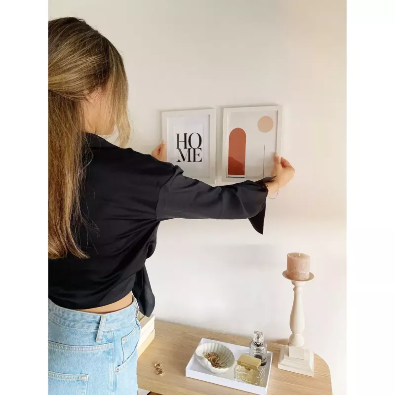Pojedyncza ramka na zdjęcie Deknudt S66KF1 P1 Biała MDF Szkło Drewno 30x40