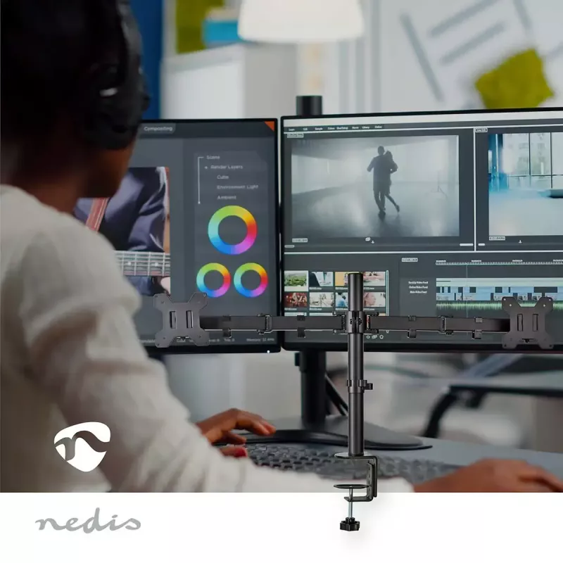 Uchwyt do monitora Nedis MMDOS110BK 81,3 cm 32 cale biurkowy czarny