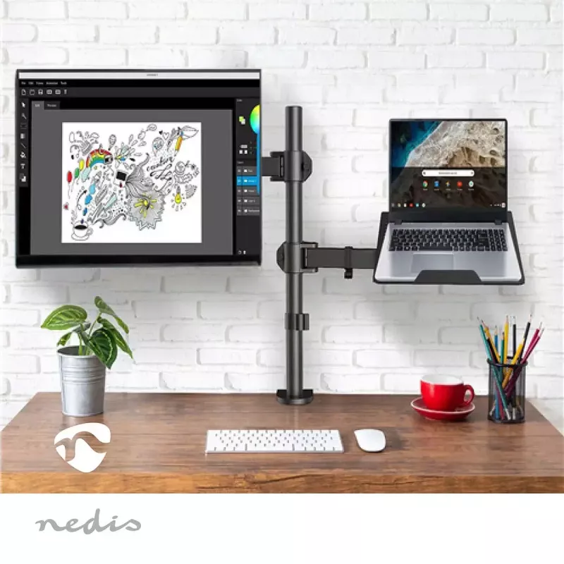 Uchwyt do monitora Nedis MMSISNB110BK 81,3 cm 32 cale Biurko Czarny