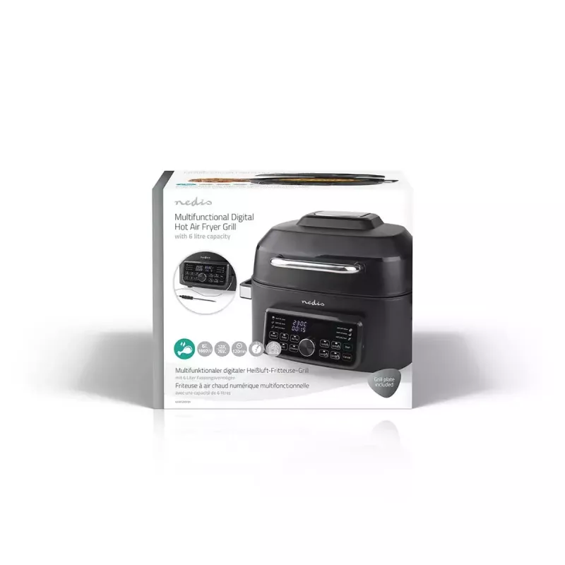 Gorące powietrze frytkownica Nedis KAAFG600BK 6 l 1660 W czarna