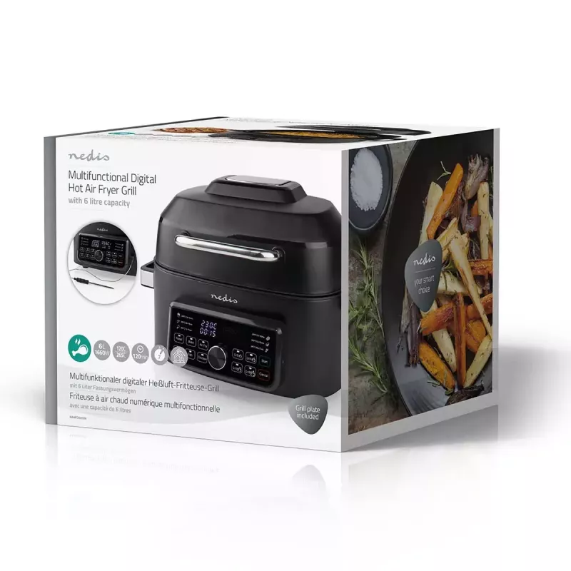 Gorące powietrze frytkownica Nedis KAAFG600BK 6 l 1660 W czarna