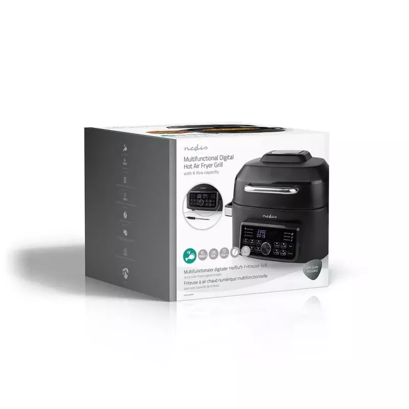 Gorące powietrze frytkownica Nedis KAAFG600BK 6 l 1660 W czarna