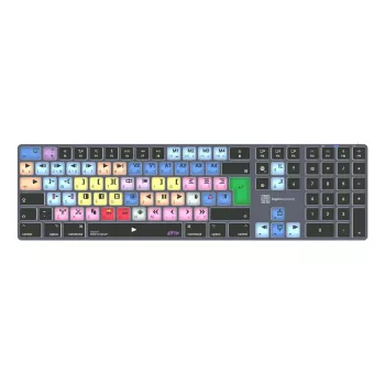 Pełnowymiarowa klawiatura Bluetooth LogicKeyboard LKB-MCOM4-TM — układ QWERTY niemiecki, 109 klawiszy, szary tytanowy