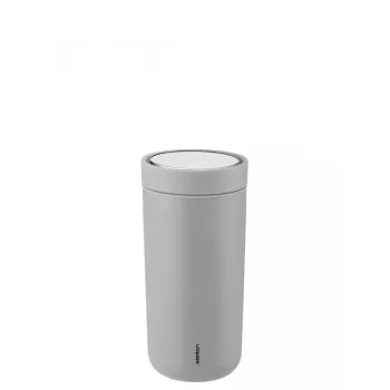 Kubek termiczny Stelton To Go Click 400 ml Szary pokrywka ze stali nierdzewnej wnętrze z polipropylenu 72×80 mm