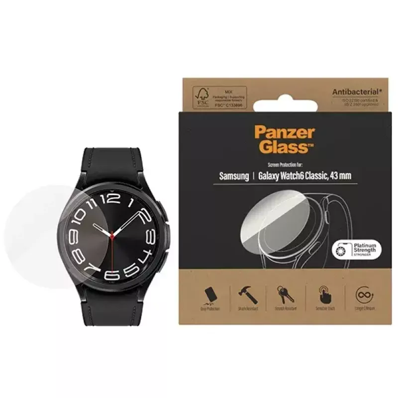 PanzerGlass Ochrona ekranu dla Samsung Galaxy Watch6 43mm AB – szkło hartowane, model 3685