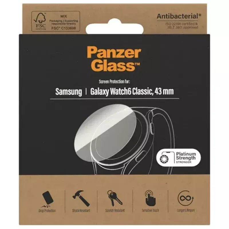 PanzerGlass Ochrona ekranu dla Samsung Galaxy Watch6 43mm AB – szkło hartowane, model 3685