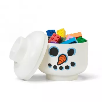 Storage Head Snowman mini od room copenhagen — organizer na klocki i zabawki kompatybilny z LEGO, biały