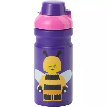 Butelka do picia room copenhagen Bee — 0,39 L, fioletowo-różowa, motyw LEGO