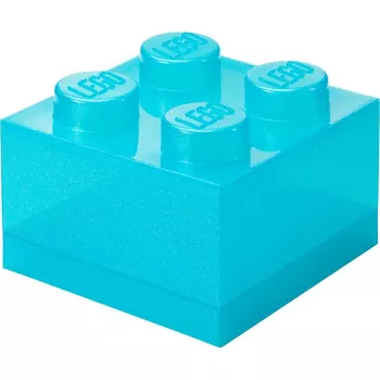 Storage Brick 4 Top Lid Glitter by room copenhagen — jasnoniebieski/przezroczysty pojemnik do przechowywania w stylu LEGO