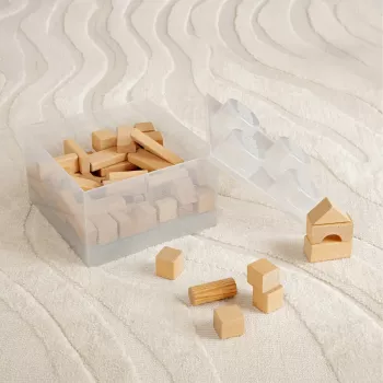 Storage Brick 4 Top Lid Glitter (przezroczysty) od room copenhagen — Pojemnik do przechowywania kompatybilny z LEGO, 4 wypustki, przezroczysty brokat