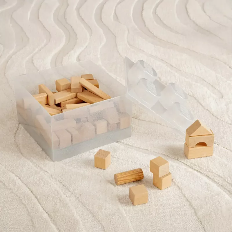 Storage Brick 4 Top Lid Glitter (przezroczysty) od room copenhagen — Pojemnik do przechowywania kompatybilny z LEGO, 4 wypustki, przezroczysty brokat