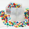 Storage Brick 4 Top Lid Glitter (przezroczysty) od room copenhagen — Pojemnik do przechowywania kompatybilny z LEGO, 4 wypustki, przezroczysty brokat