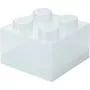 Storage Brick 4 Top Lid Glitter (przezroczysty) od room copenhagen — Pojemnik do przechowywania kompatybilny z LEGO, 4 wypustki, przezroczysty brokat