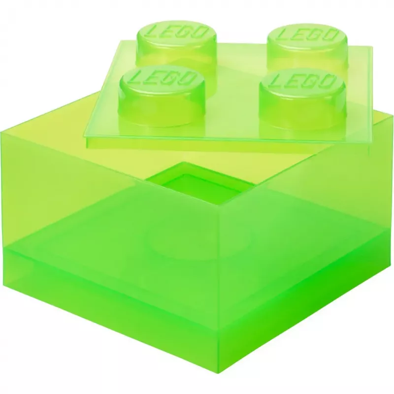 Storage Brick 4 Top Lid Translucent (jasnozielony/przezroczysty) od room copenhagen – plastikowy pojemnik do przechowywania kompatybilny z LEGO