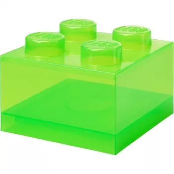 Storage Brick 4 Top Lid Translucent (jasnozielony/przezroczysty) od room copenhagen – plastikowy pojemnik do przechowywania kompatybilny z LEGO
