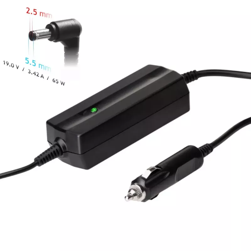 Akyga AK-ND-31 samochodowy zasilacz do laptopów Asus / Toshiba, 65 W, 19 V / 3,42 A, 5,5 x 2,5 mm, wejście 12 V