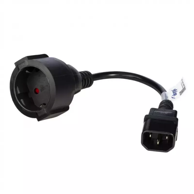 Kabel zasilający Akyga AK-PC-10A — CEE7/4 do IEC, 0,15 m, 10 A, 250 V, czarny