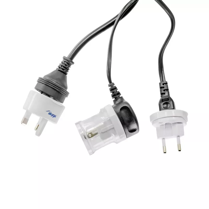Zasilacz Akyga AK-AD-61 — wewnętrzny 110–240 V, kompaktowy biały 48×48×86 mm