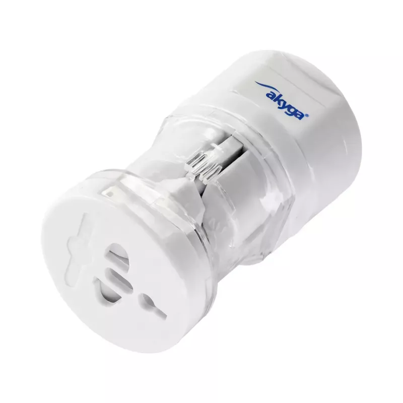 Zasilacz Akyga AK-AD-61 — wewnętrzny 110–240 V, kompaktowy biały 48×48×86 mm