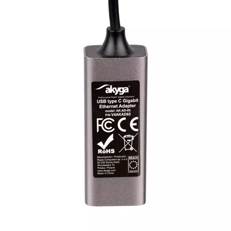 Adapter sieciowy na USB Akyga AK-AD-65 — RJ-45 na USB 3.2 Gen 1 (1 Gbit/s)