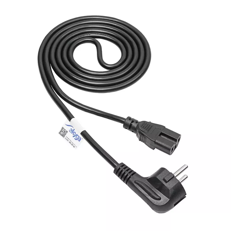 Kabel zasilający Akyga AK-UP-08 CEE 7/7 do IEC C15, długość 1,8 m