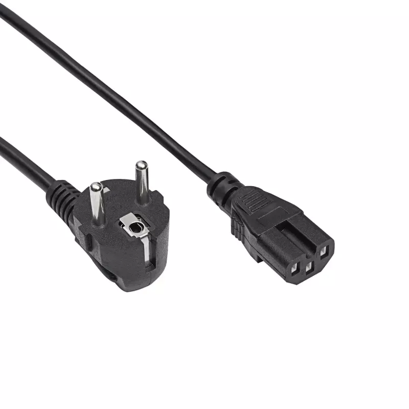 Kabel zasilający Akyga AK-UP-08 CEE 7/7 do IEC C15, długość 1,8 m