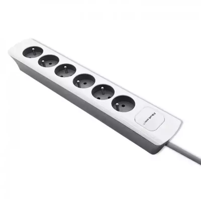 Przedłużacz Qoltec 50297 1.8m 6 gniazd AC Wewnętrzny Szary Biały