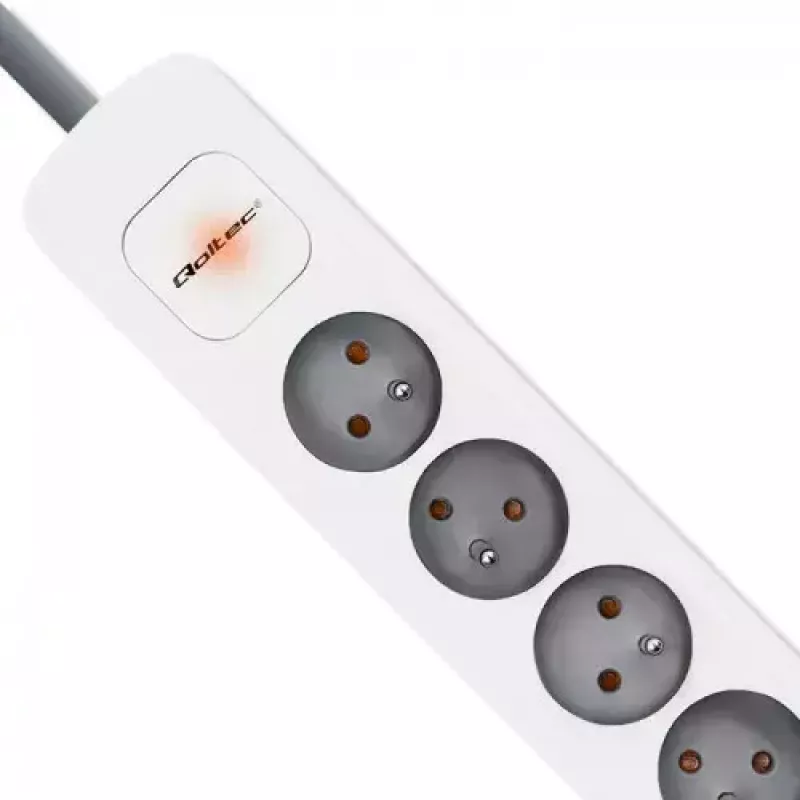 Przedłużacz Qoltec 50297 1.8m 6 gniazd AC Wewnętrzny Szary Biały