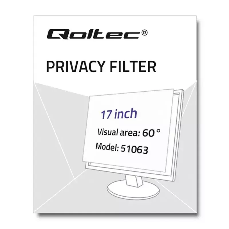 Bezramkowy filtr prywatyzujący Qoltec 51063 43,2 cm (17 cali)
