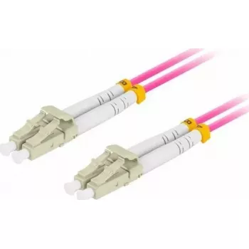 Fiber patchcord LANBERG MM LC/UPC-LC/UPC duplex 3.0 mm OM4 50/125 LSZH 0.5 m fioletowy