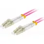 Fiber patchcord LANBERG MM LC/UPC-LC/UPC duplex 3.0 mm OM4 50/125 LSZH 0.5 m fioletowy