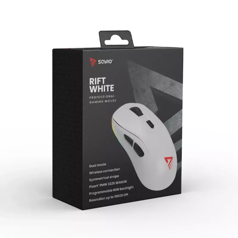 Mysz Savio RIFT biały Bluetooth USB Type-A