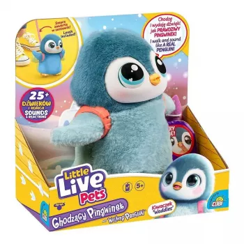 Interaktywna zabawka Cobi Little Live Pets Chodzący Pingwin Kiwaczek MO-26535, zasilany bateriami chodzący zwierzak
