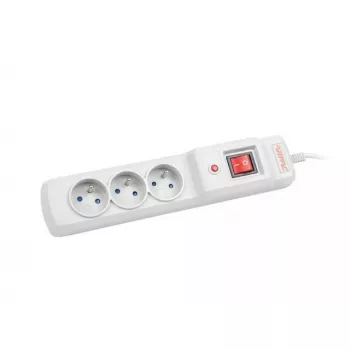 Listwa zasilająca ARMAC M3 z 3 gniazdami i kablem 1,5 m, szara