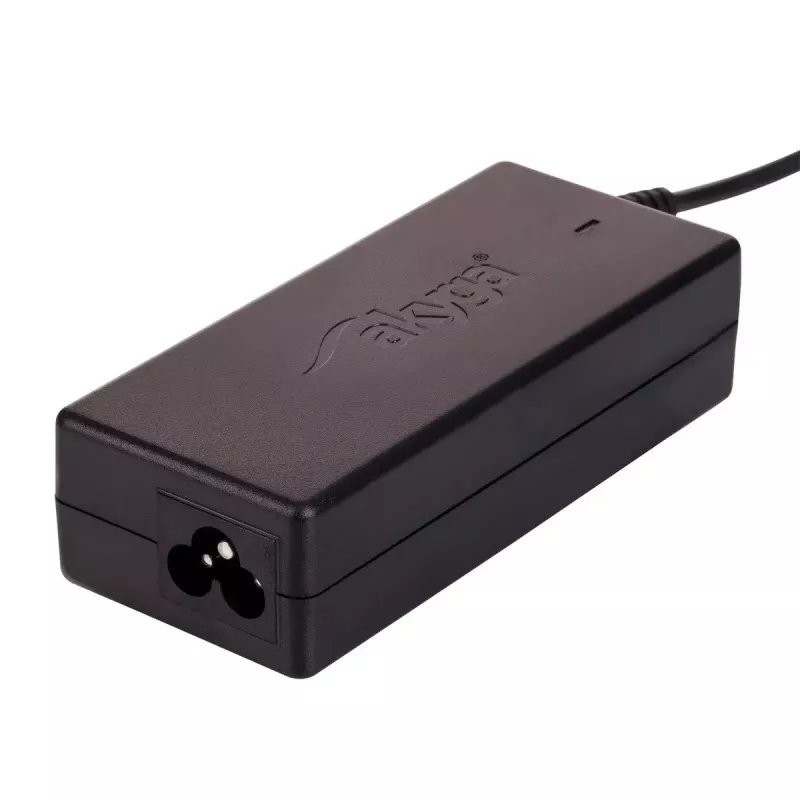 Ładowarka do laptopa Akyga AK-ND-85, zasilacz sieciowy do użytku wewnętrznego, wejście 100–250 V, wyjście 12 V 5 A, kabel 1,2 m, czarna