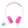 Zestaw słuchawkowy BuddyPhones School+ przewodowy, na głowę, do rozmów i muzyki, 20–20000 Hz, kabel 1,4 m, różowy/biały