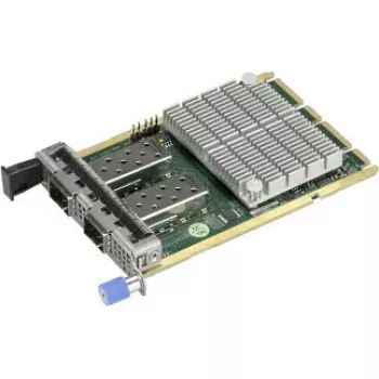 Karta sieciowa Supermicro AOC-A25G-M2SM — wewnętrzny interfejs QSFP28, chłodzenie pasywne, 15 W, 76×115 mm