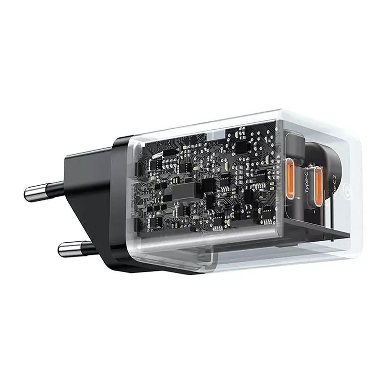 Ładowarka ścienna Baseus GaN5 40W, 2x USB C (czarna)