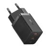 Ładowarka ścienna Baseus GaN5 40W, 2x USB C (czarna)