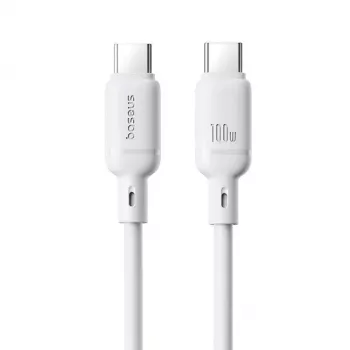 Kabel USB-C do USB-C Baseus Rychlonabíjecí Silky 1 m 100 W Biały