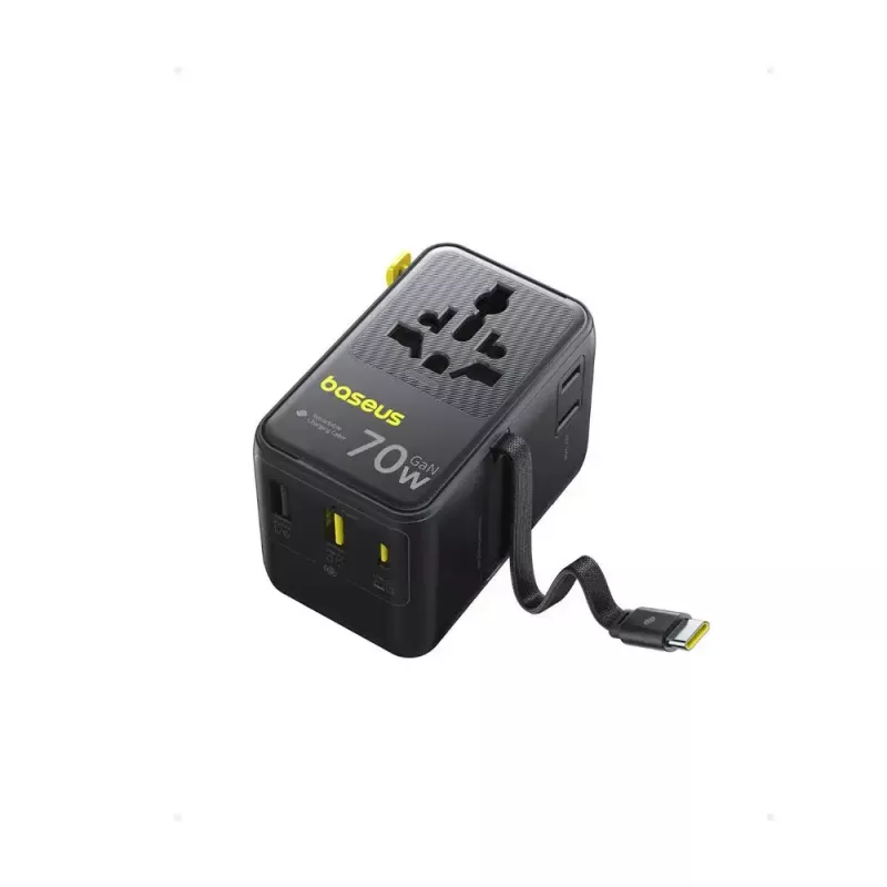 Ładowarka Baseus EnerCore CG11 — Wewnętrzna szybka ładowarka AC, 2x USB‑C, kabel 1 m, czarna