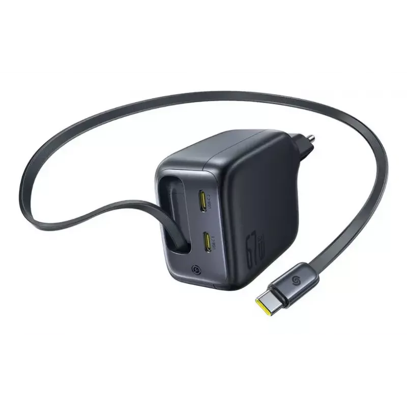 Ładowarka Baseus EnerCore CJ11 Fast Charger 3C 67W — 3× USB-C, wejście AC, czarna