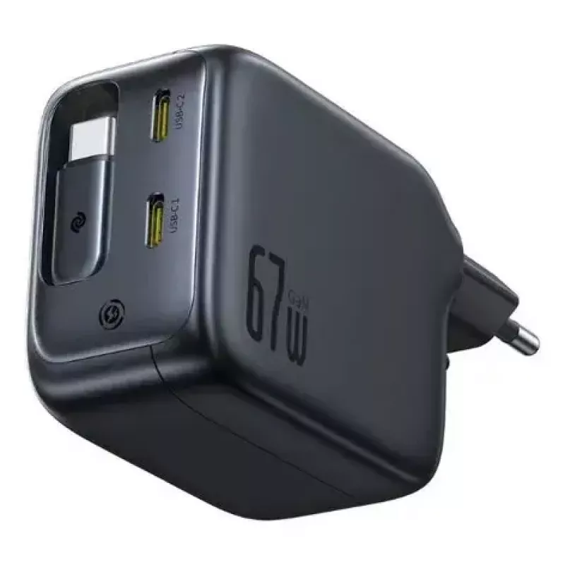 Ładowarka Baseus EnerCore CJ11 Fast Charger 3C 67W — 3× USB-C, wejście AC, czarna