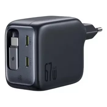 Ładowarka Baseus EnerCore CJ11 Fast Charger 3C 67W — 3× USB-C, wejście AC, czarna