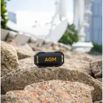 Głośnik imprezowy Beafon AGM Mag Rock — bezprzewodowy 8 W, bateria 1800 mAh, do 10 godz., czarny/pomarańczowy, przyciskowa regulacja głośności
