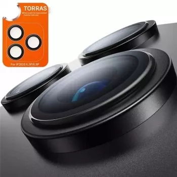 Torras Lens Guard dla iPhone 17 Pro — Czarna osłona ochronna obiektywu aparatu