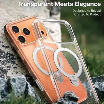 Etui telefoniczne Torras Ostand Spin Series do iPhone 17 Pro Max Clear – przezroczysta osłona ochronna